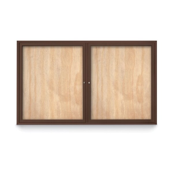 United Visual Products Slim Enclosed Corkboard, 11"x13-1/2", Satin Alum Frame/Cloud UVEB1113-SATIN-CLOUD - main